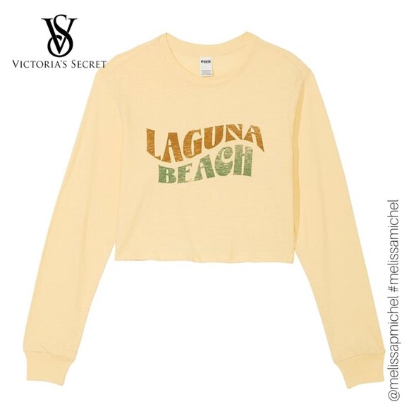 PINK Victoria's Secret Tops - PINK VS Premium Cotton Cropped Long-Sleeve T-Shirt